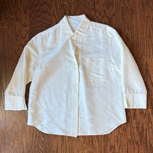100% silk Classic cream button front shirt